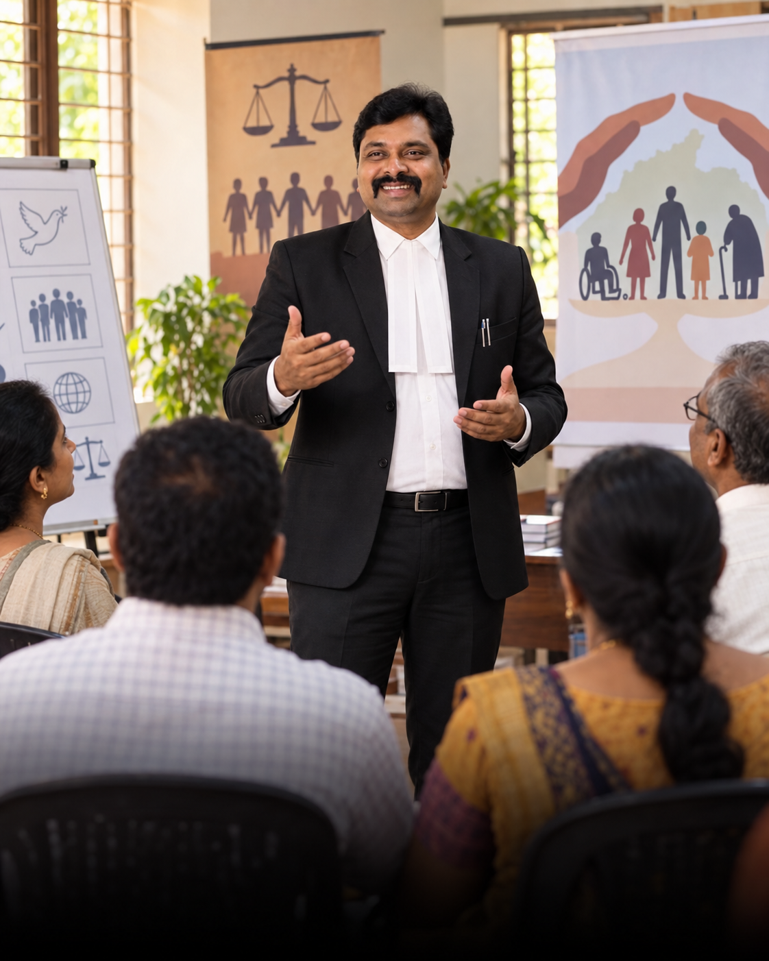 Dr. Koppula Vijay Kumar explaining human rights to community members